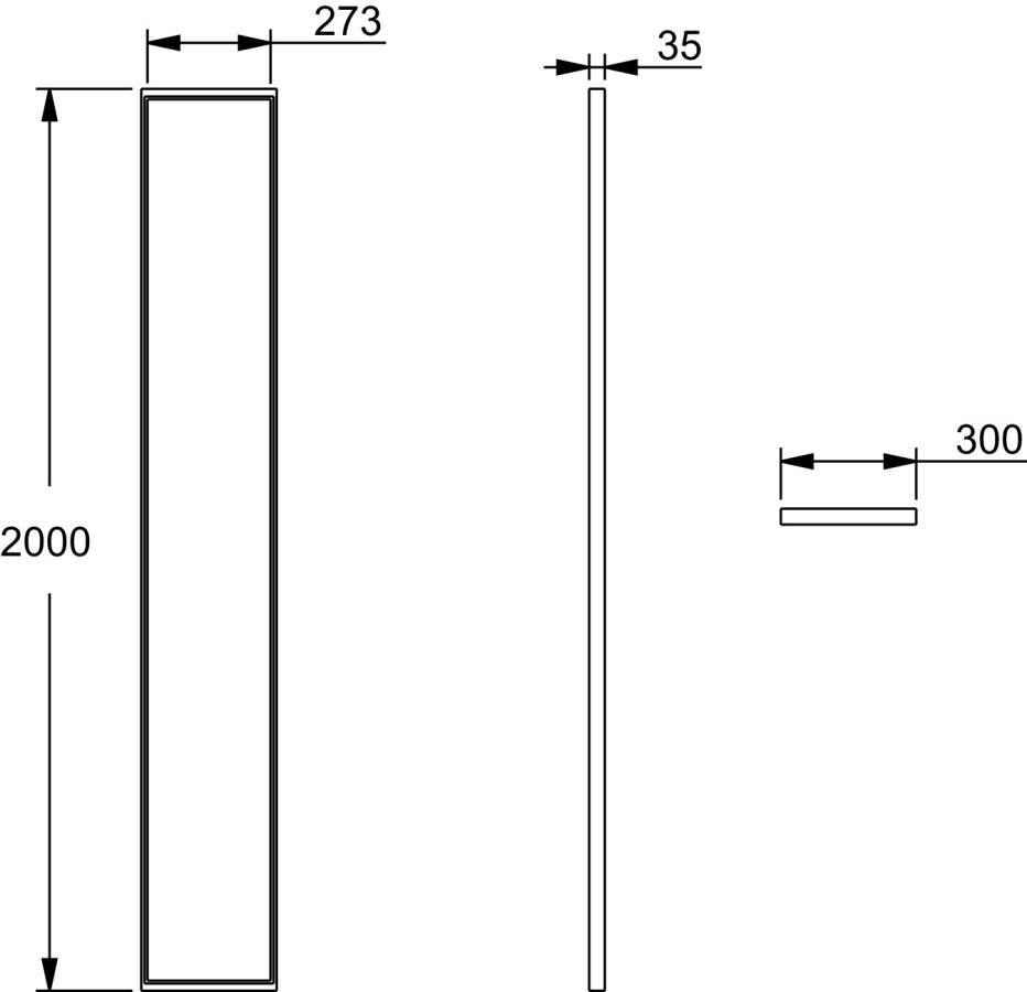 Jacob Delafon Nouvelle Vague E94WI30-MZ средний модуль 200*30 зеркальное стекло