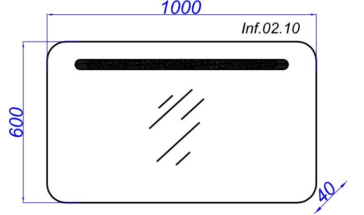 Зеркальное полотно Aqwella Инфинити 100*60 Inf.02.10