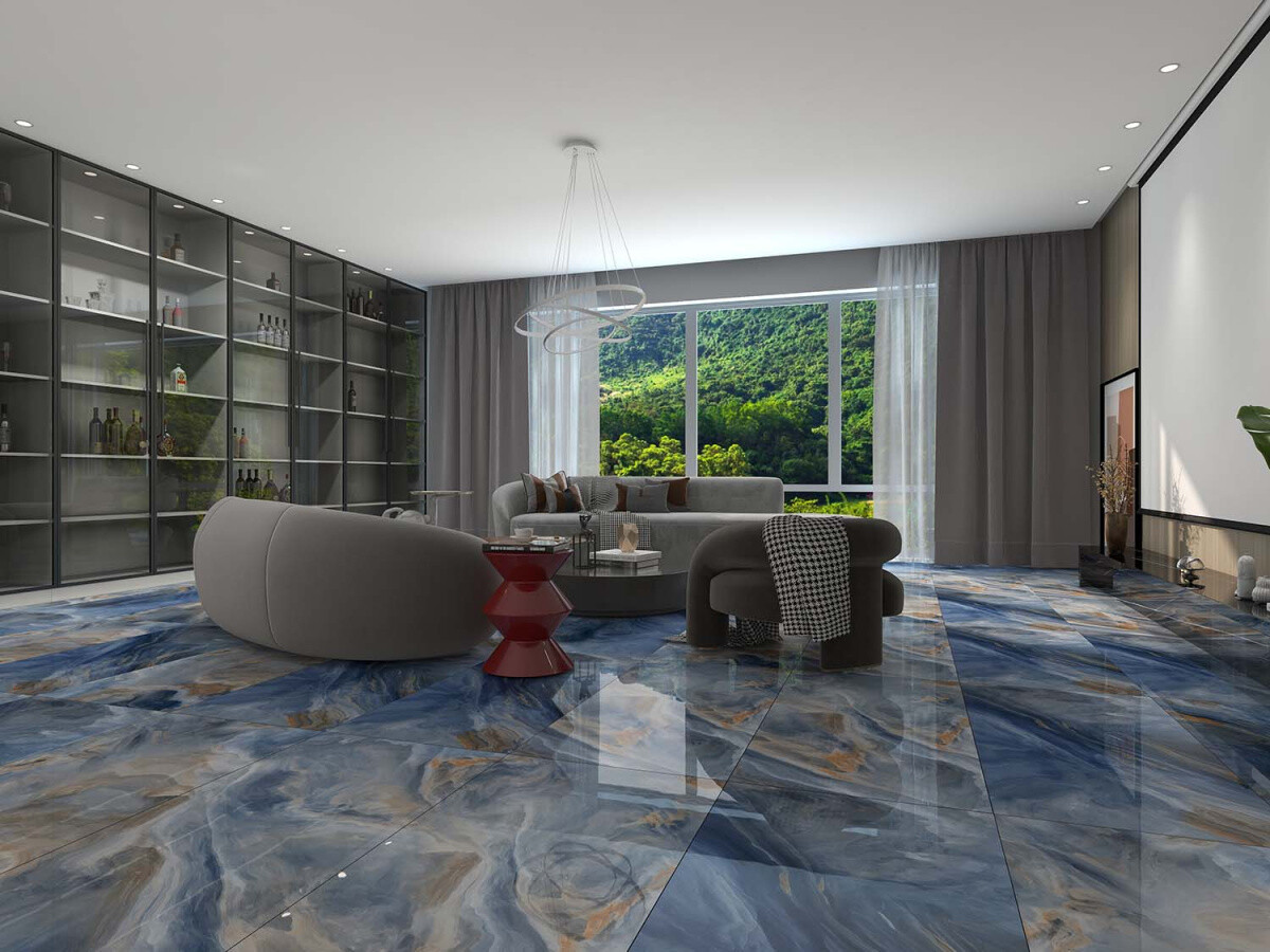 Керамогранит Azario Carlin Aqua Gold 60x120 Carving H18004001G