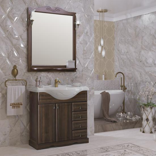 Opadiris Клио зеркало со светильниками 80 см орех 00000001009