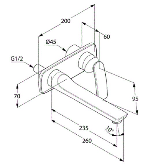 Kludi Balance смеситель для раковины настенный встраиваемый внешняя часть 522479175