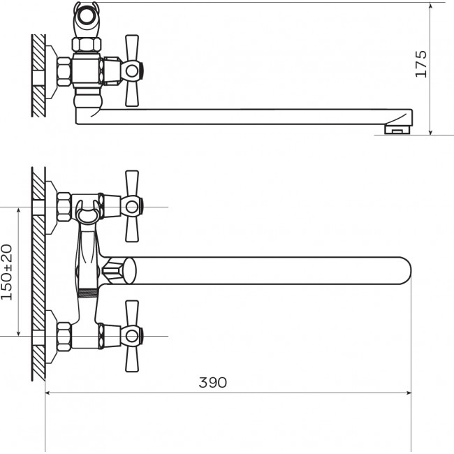 Смеситель для ванны Mixxus Premium Dominox 143 Хром HB0070