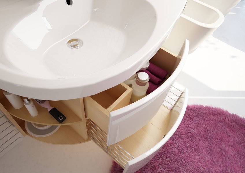 Тумба с умывальником Ravak Rosa Comfort SDU 78 см подвесная белая левая