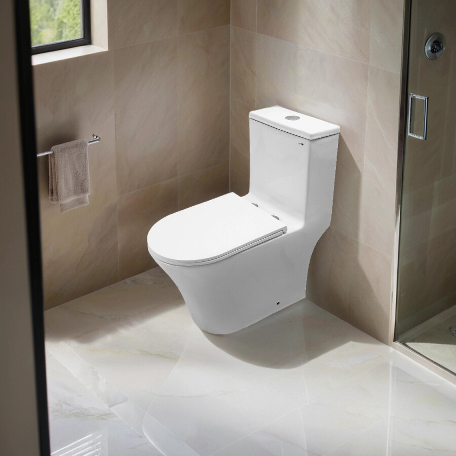 Унитаз-моноблок Azario Vally 690х360х760 напольный, слив "Торнадо", в комплекте с быстросъемным и сиденьем микролифт AZ-80687