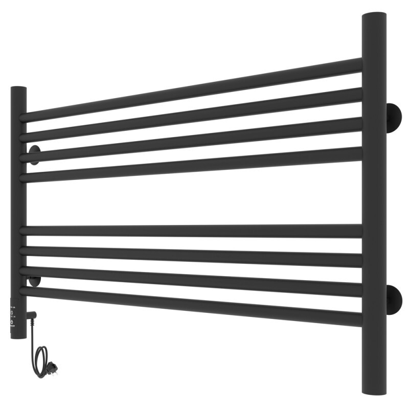 Laris Оливия полотенцесушитель электрический черный 80х50 73207628 левый
