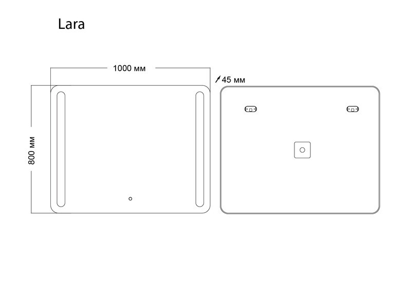 Зеркало Grossman LARA (1000*800*45) LED с сенсорным выключателем и гравировкой 1310080