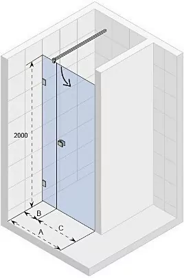 Riho Scandic X102 душевая дверь 100х200 L профиль хром G001011121