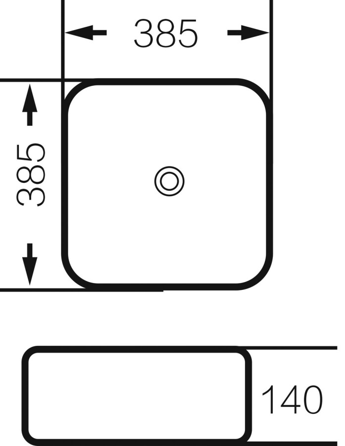Раковина Grossman Color GR-4042BW (385х385х140) черная,белая внутри,1 место
