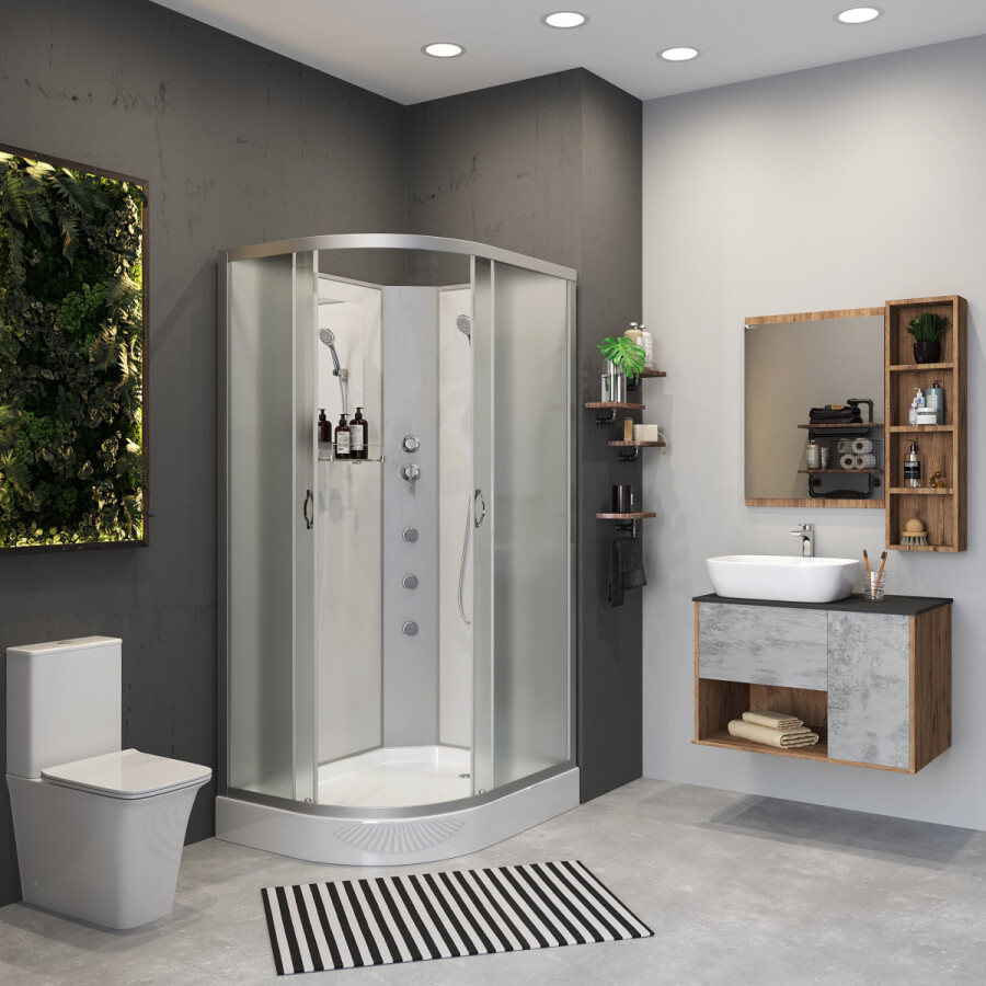 Niagara NG 3312-14RBKG Душевая кабина 120x80 Без крыши для правого угла с гидромассажем 33121423RBKG