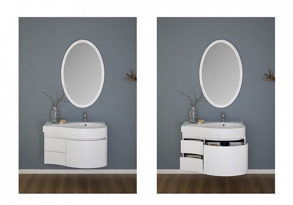 Aquanet Сопрано 95 тумба с раковиной 00213001 подвесная, правая