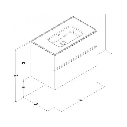 Gala Jade 7900001 тумба с раковиной подвесная белая 80x46 см
