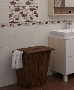 Газкерамика Лаура цветы 20х5см бордюр настенный шоколад матовый 