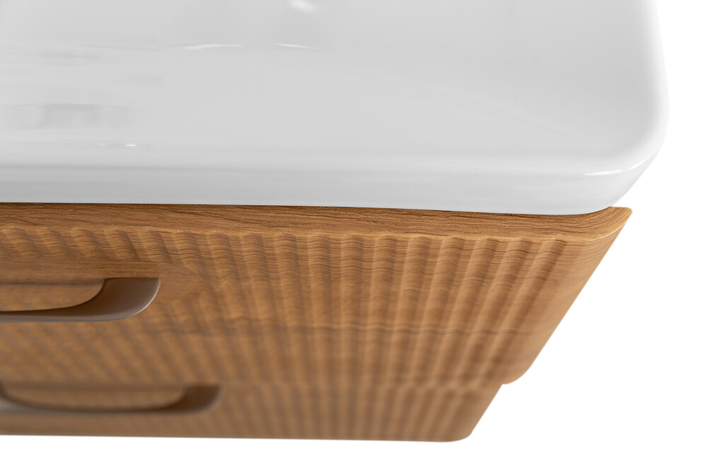 Подвесная тумба с раковиной Belbagno DUE 60 см Rovere Nature DUE-600-2C-SO-RN-P BB-8076-3-60