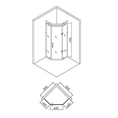 Appollo TS-6371 R душевое ограждение 90*90*200
