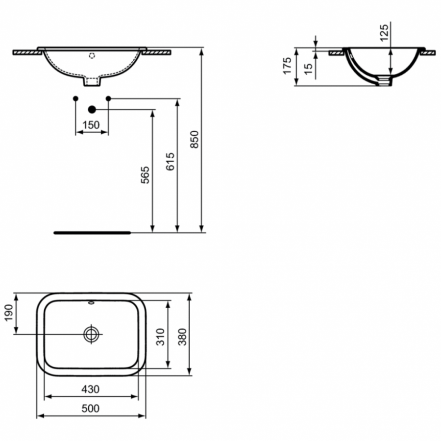 Ideal Standard Connect раковина 50х38 см E505701