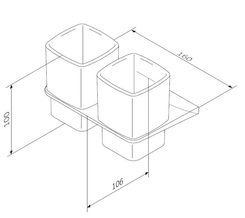 Am.Pm Inspire 2.0 стакан настенный двойной A50A343400