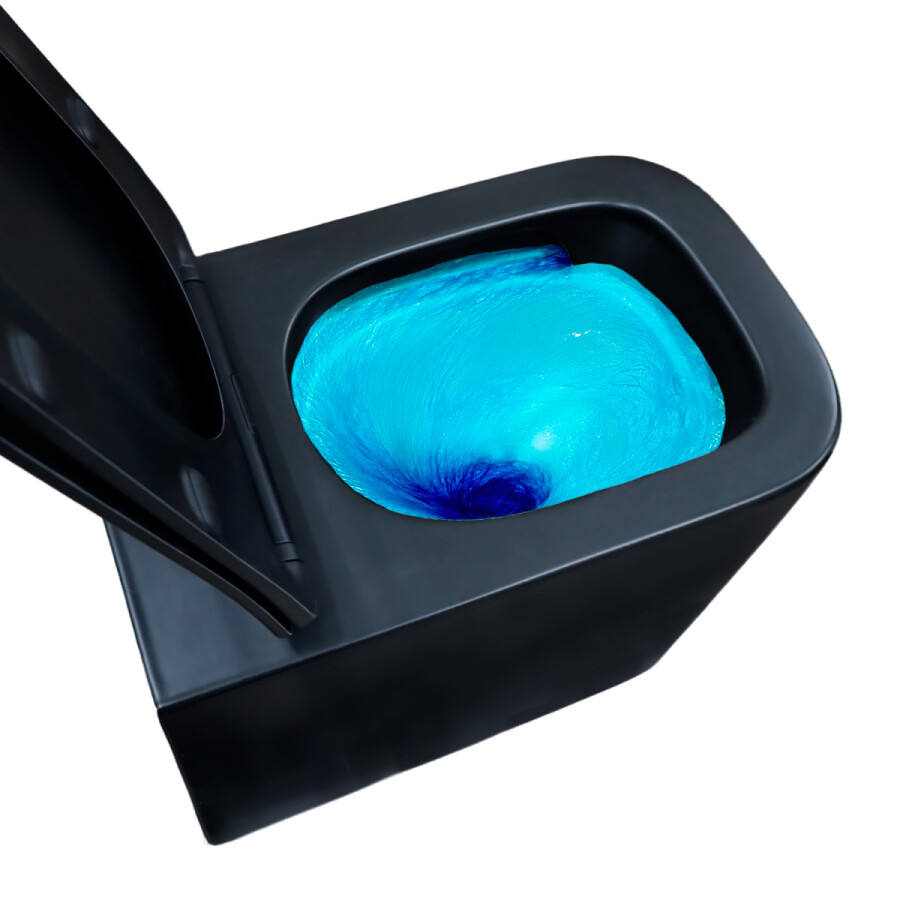 Унитаз подвесной Azario Cascad-Black 360х520х365 безободковый, система смыва "скрытое Торнадо", с быстросъемным сиденьем "Микролифт", черный матовый AZ-2303A-MB