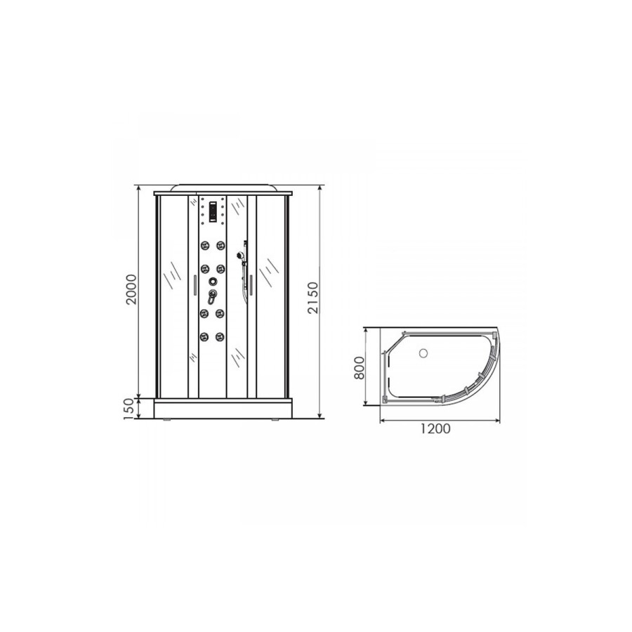 Erlit ER 3512PL-C4 Душевой бокс 120*80*215 L