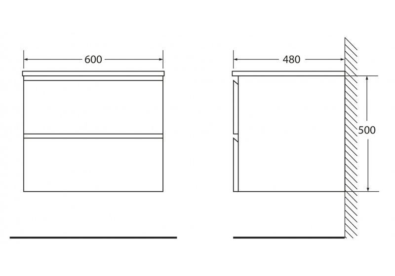 BelBagno LUCE-600-2C-SO-PT тумба с раковиной подвесная