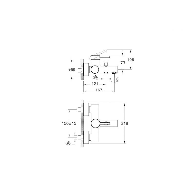 Vitra Pure A42381EXP смеситель для ванны хром