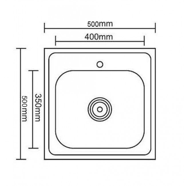 Мойка из нержавеющей стали накладная 50х50 см Zerix Z5050-06-160MD micro decor ZM0557