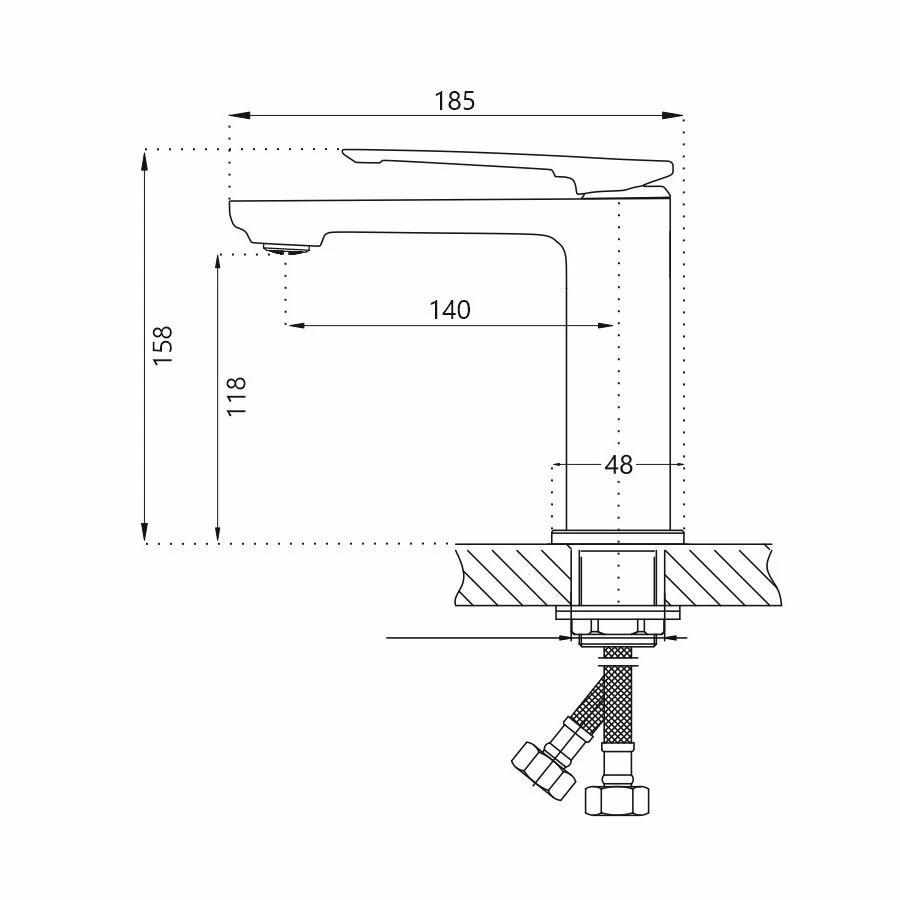 Haiba смеситель для раковины черный HB10817-7