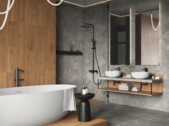 Керамогранит Cersanit Sherbrooke бежевый ректификат 44,8x89,8 A17699