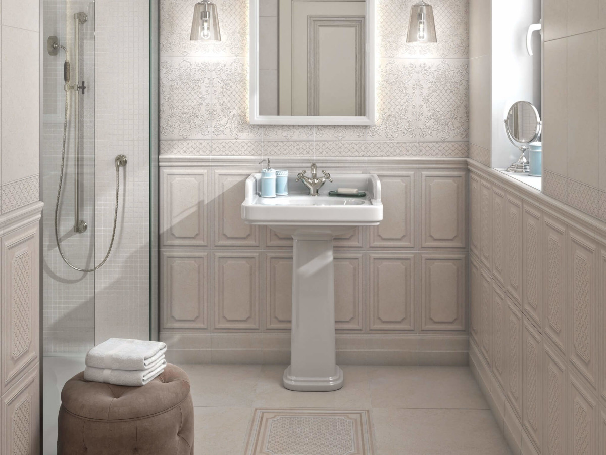 Kerama Marazzi Сорбонна 6355 беж плитка настенная 25x40 см
