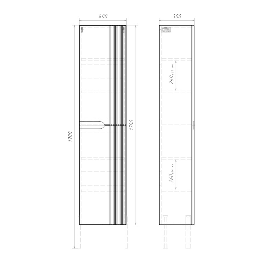 Подвесная шкаф-колонна для ванной комнаты Comforty Сидней-40 белый матовый 00-00023106