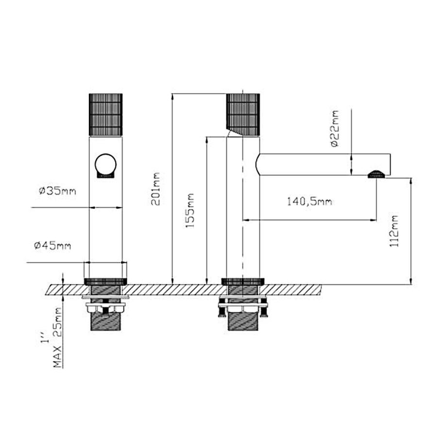Vincea Groove смеситель для раковины черный VBF-4G1MB