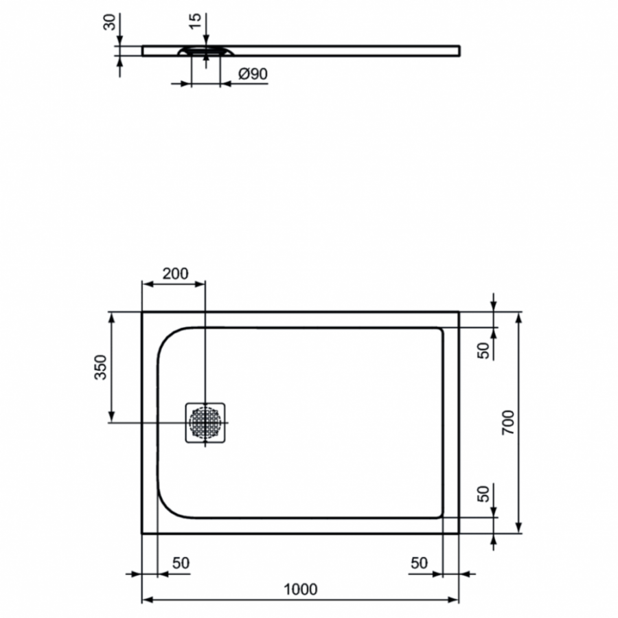 Ideal Standard Ultraflat S душевой поддон 100х70 K8218FR