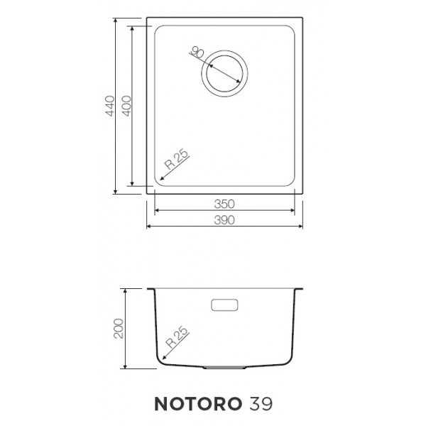 Omoikiri Tadzava 38-U-IN 4993077 кухонная мойка нержавеющая сталь 38х44 см