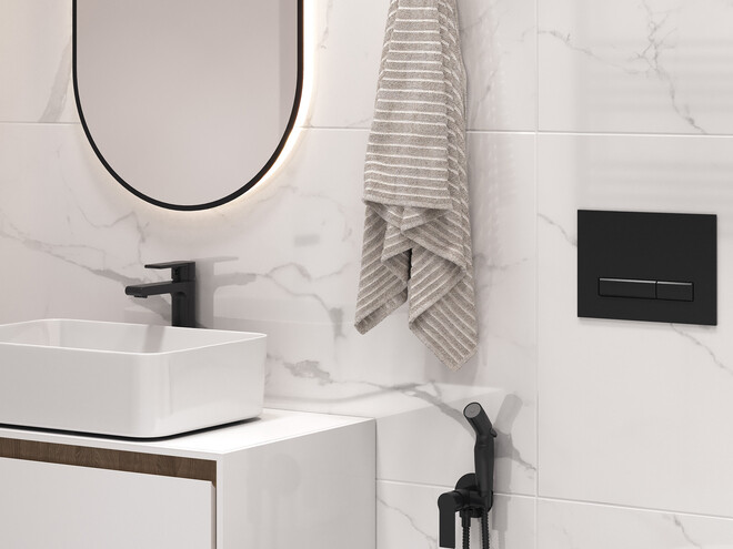 Керамогранит Cersanit Futura тонкий Deep Calacatta полированный белый ректификат 60x120 A17127