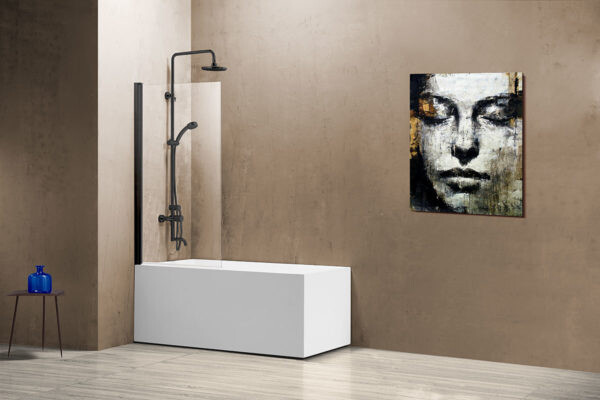 Vincea душевая шторка VSB-11800CLB 80х140 черный, стекло прозрачное