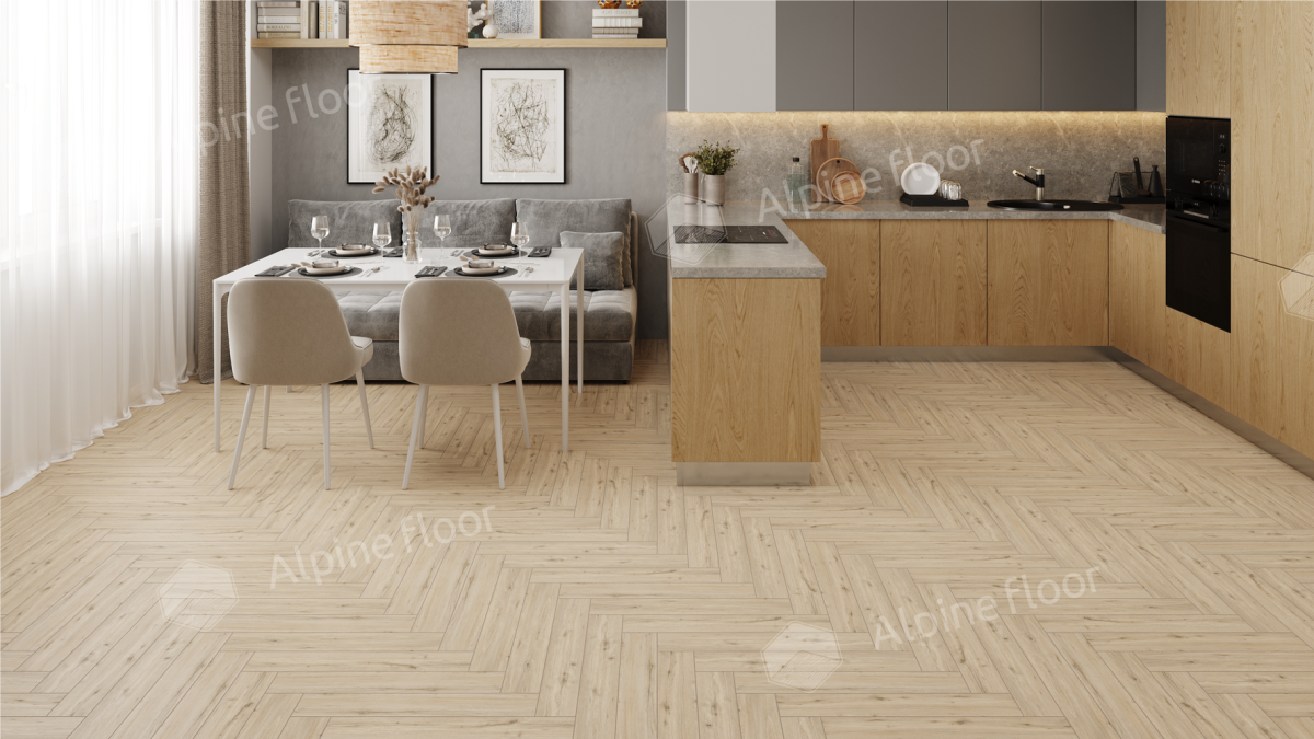 Ламинат Alpine Floor Herringbone 12 Pro (NEW) LF106-01B Дуб Лион 606 х 101 х 12 mm