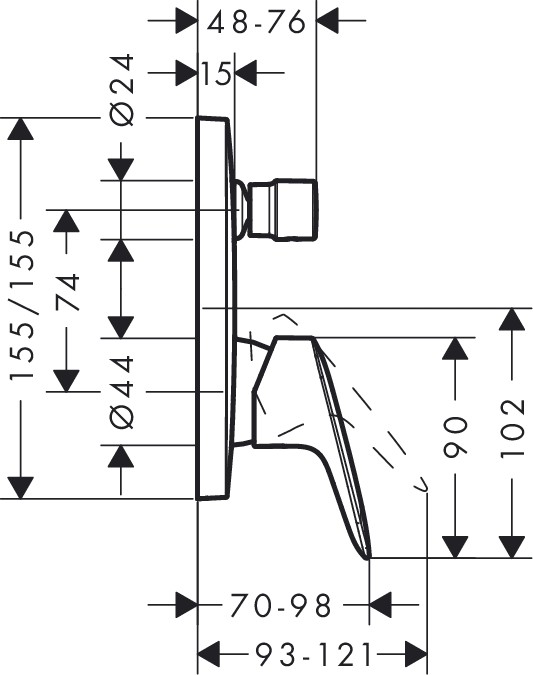 Hansgrohe Logis 71405000 смеситель скрытого монтажа хром