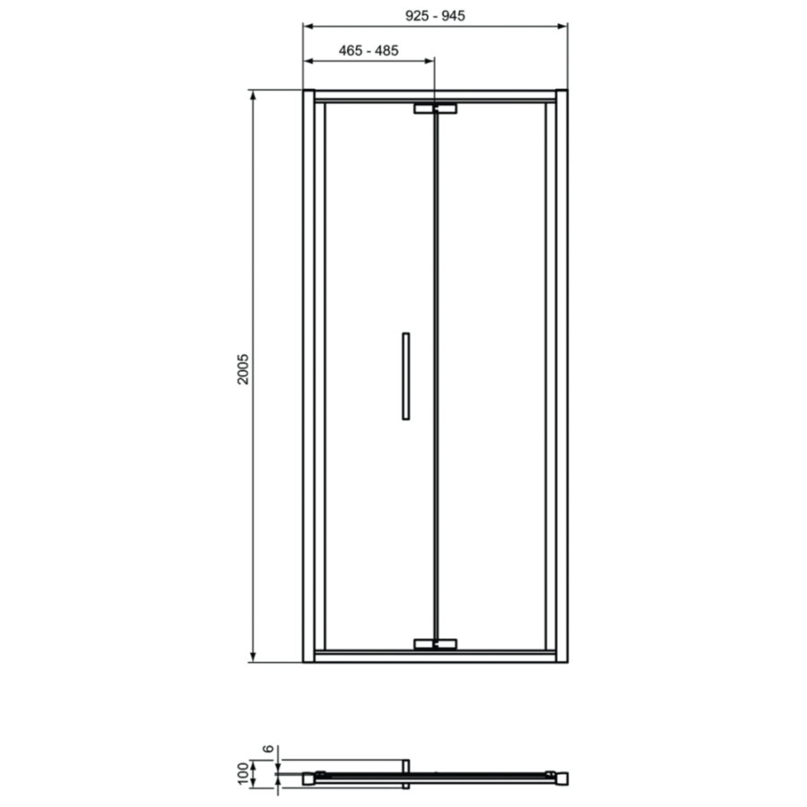 Ideal Standard I.Life душевая дверь 95 см T4852EO