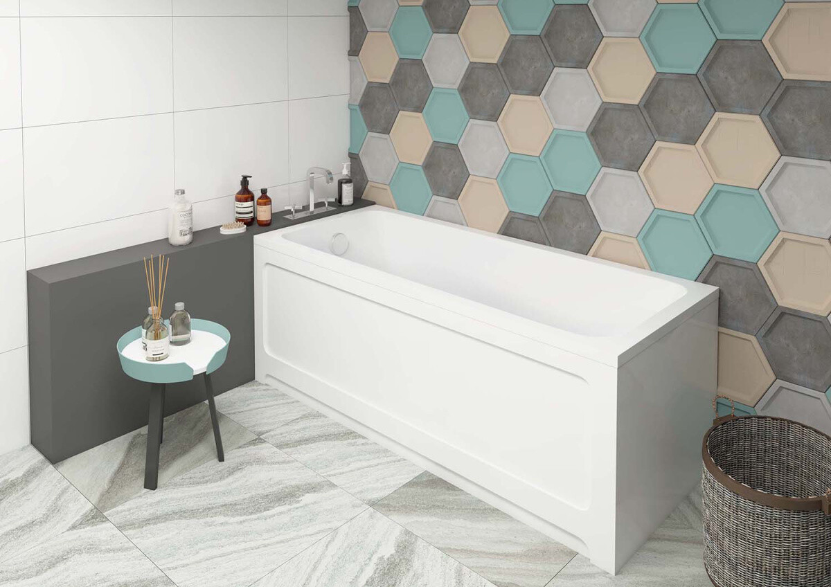 Ванна акриловая Azario BELLA 140*70 см, пристенная, прямоугольная, белый AV.0020140