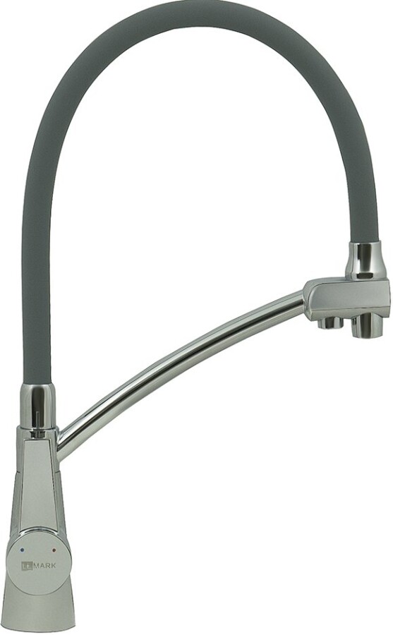 Lemark LM3071C-Gray Комфорт смеситель для кухни хром/серый