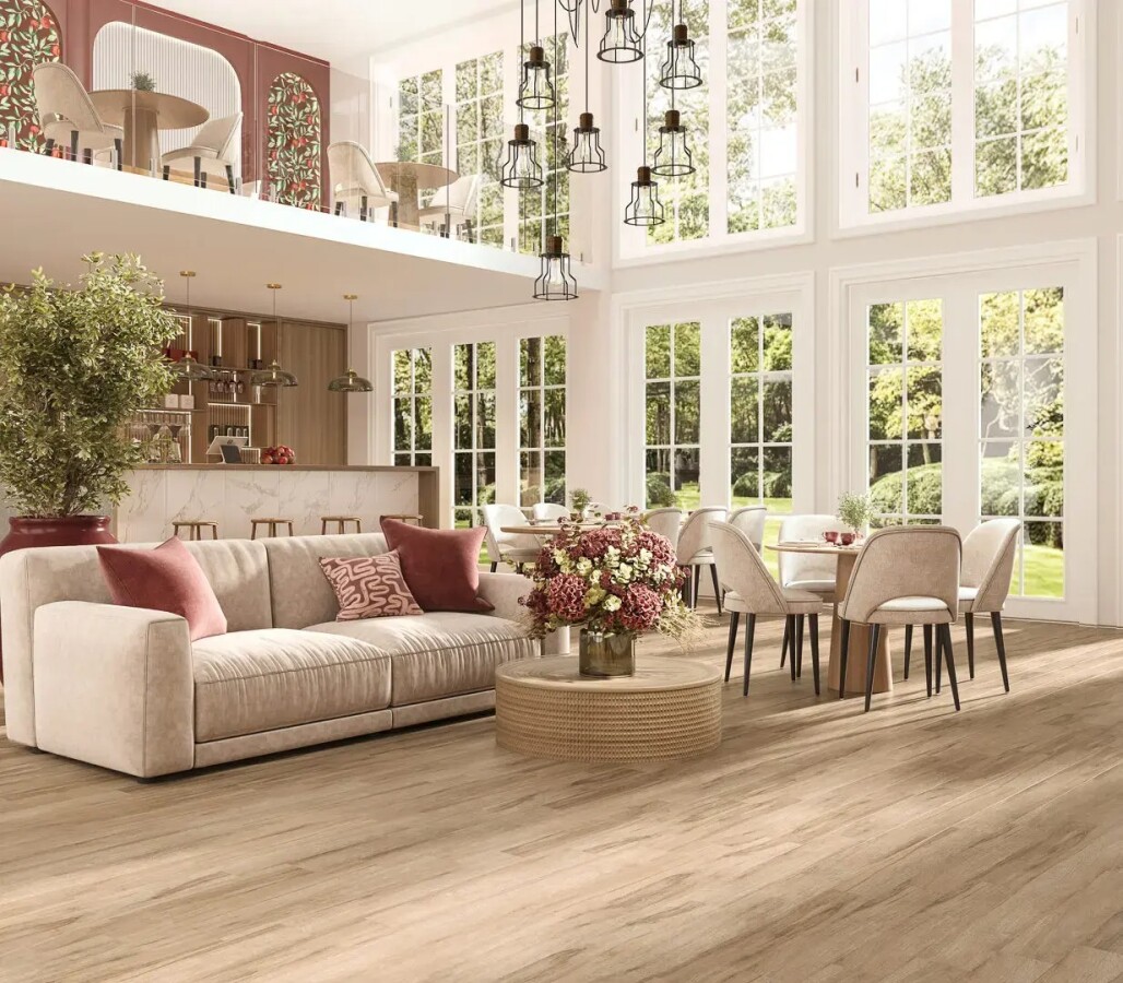 Керамический гранит Kerama Marazzi Прованс Лавр бежевый тёмный матовый обрезной 13x80x0,9 KM1380G0021R