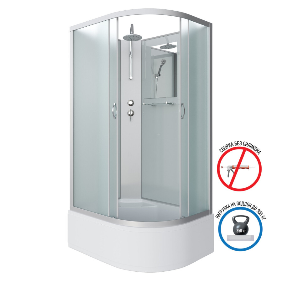 Niagara NG 2310-14LBKT Душевая кабина 120x80 Без крыши левосторонняя + Тропический душ 23101424LBKT