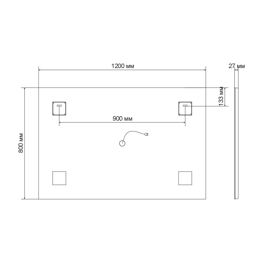 Vincea зеркало 120×80 c сенсорным выкл., диммером VLM-2C120
