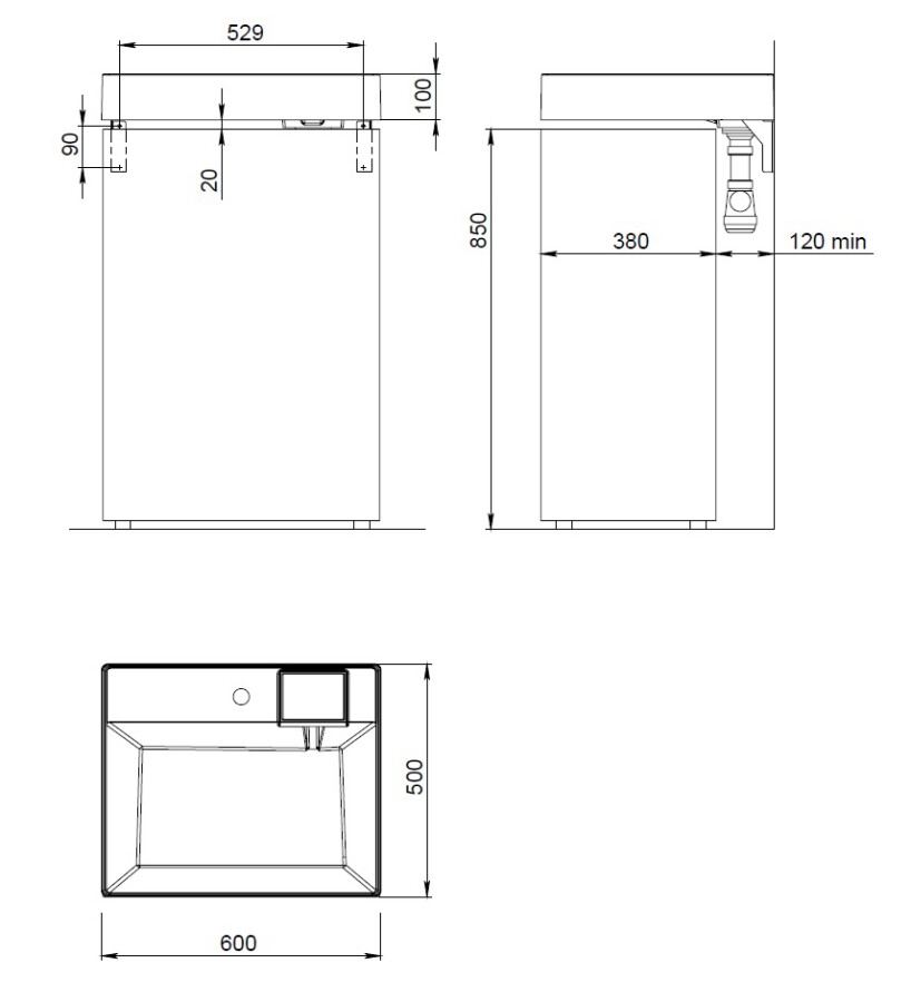 Azario Sharp раковина над стиральной машиной 60 см CS00078298