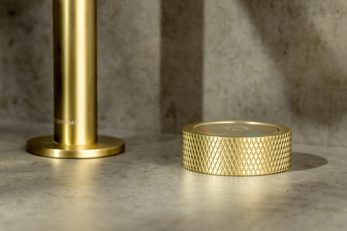 Смеситель автоматический для раковины на 2 отв. Boheme Tech Shine Matt Gold 158-MG