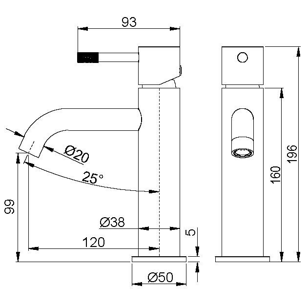 Смеситель для умывальника Boheme Uno Matt Gold 461-MG