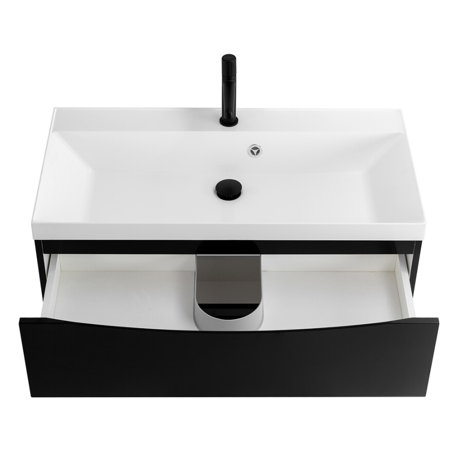 BelBagno Marino 80 см тумба под раковину MARINO-800-2C-SO-NL-P nero lucido подвесная