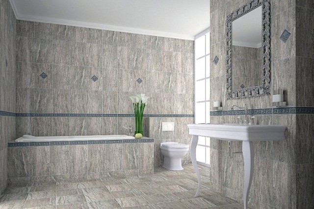 Газкерамика Stone Florence 25х40см декор серый глянцевый