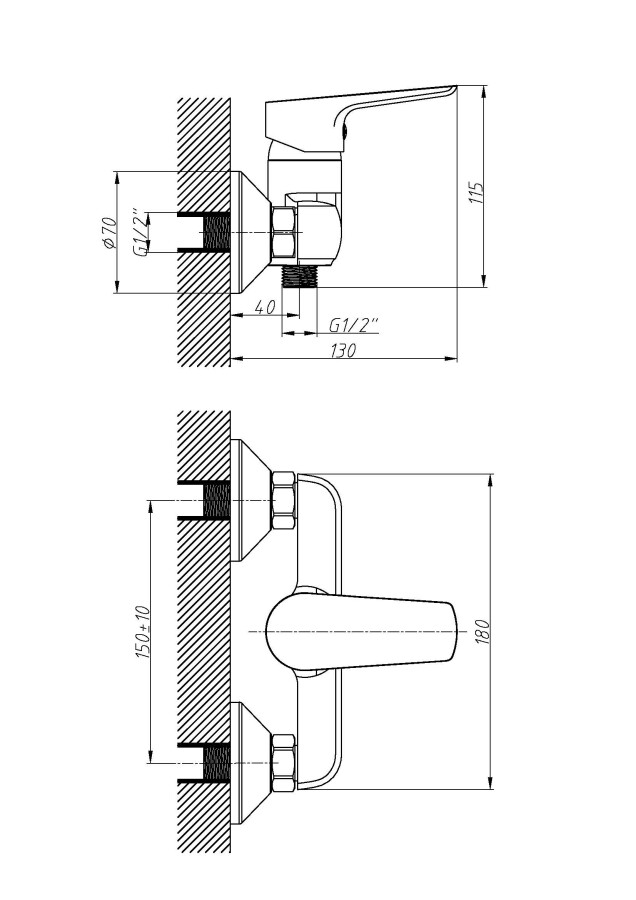 Акционный набор смесителей Imprese Kit 21082 3 в 1 для душа