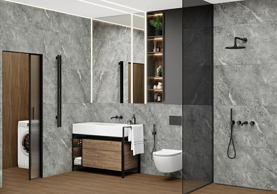 Керамогранит 8080AJA25M LCM Ajax Graphite Матовый Карвинг 800 x 800 x 8 мм.