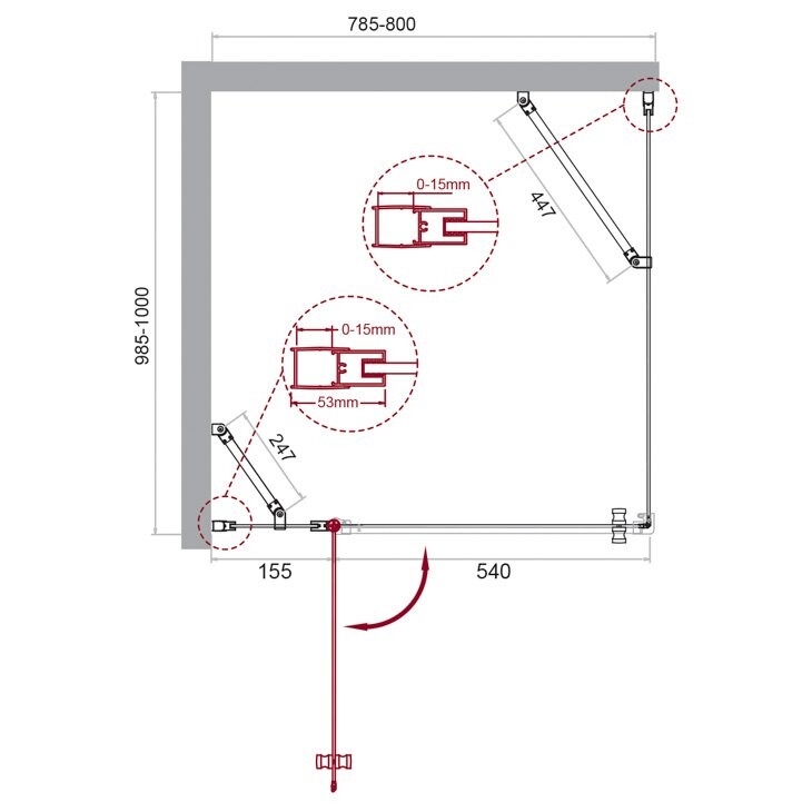 BelBagno душевое ограждение ETNA-AH-12-80/100-C-Cr 80х100х195